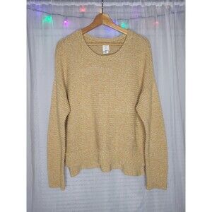 joie Chunky Knit Sweater Side Button Detail Yellow / Gold Women's Size Large